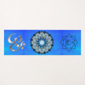 Vreedzaam Blauw Om Mandala Boeddha Yogamat (Voorkant (horizontaal))