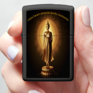 Vreedzaam gouden Boeddhabeeld, AI-kunst