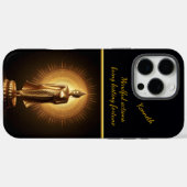 Vreedzaam gouden Boeddhabeeld, AI-kunst Case-Mate iPhone Case (Achterkant (horizontaal))