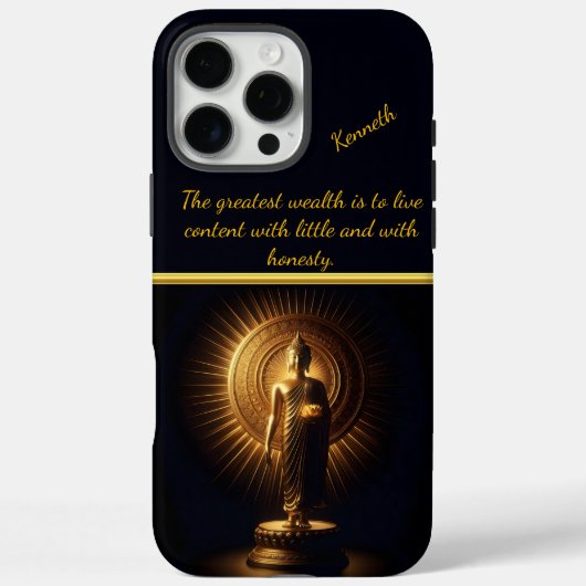 Vreedzaam gouden Boeddhabeeld, AI-kunst Case-Mate iPhone Case (Achterkant)