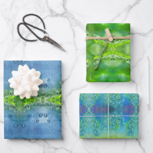 Vreedzaam, Iriserend, Natuur Mozaïek Inpakpapier Vel