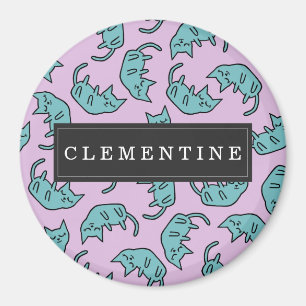 Vreedzaam Kat Patroon met voornaam Magneet