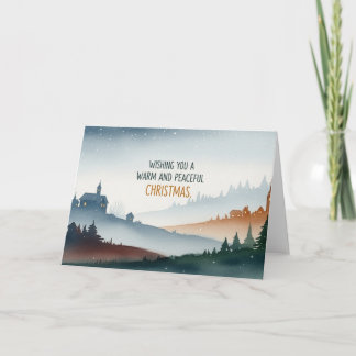 Vreedzaam Kerstkaartje van Winterdorp Feestdagen Kaart