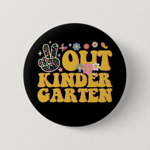 Vreedzaam Kindergarten Groovy Laatste Schooldag Ronde Button 5,7 Cm
