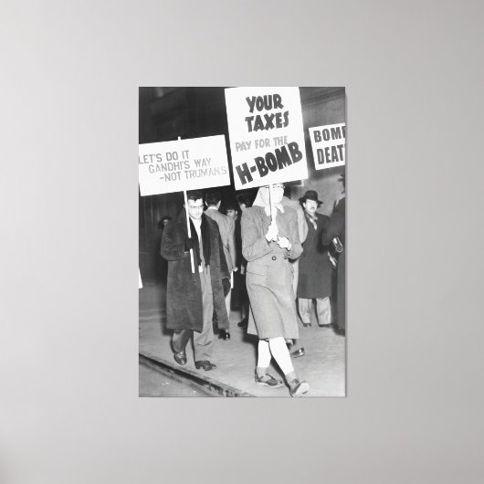 Vreedzaam Koude Oorlog Protest 1950 Canvas Afdruk (Voorkant)