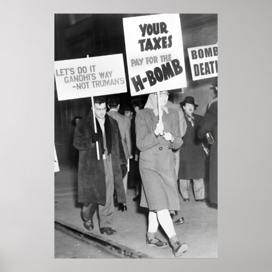 Vreedzaam Koude Oorlog Protest 1950 Poster (Voorkant)