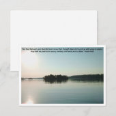 Vreedzaam meer en verre bomen met schriftuur bedankkaart (Voorkant / Achterkant)