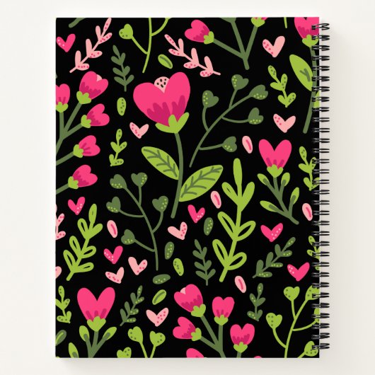 Vreedzaam meisje met bloemen - Schattige Notitiebo Notitieboek (Achterkant)