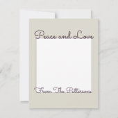 Vreedzaam Nieuwjaar Bloemig Vredesteken Persoonlij Kaart (Achterkant)