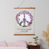 Vreedzaam Nieuwjaar Florale Vredesteken Aangepast Hangend Wandkleed (Slaapkamer)