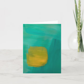 Vreedzaam, sereen, blauwgroen, minimalistisch notitiekaartje