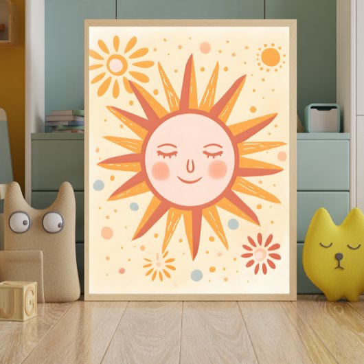Vreedzaam Sun Nursery Wall Art Poster