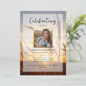 Vreedzaam Sunset Field Foto Begrafenisprogramma Kaart (Staand voorkant)