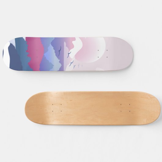 Vreedzaam tempellandschap bij zonsopgang skateboard (Horizontaal)