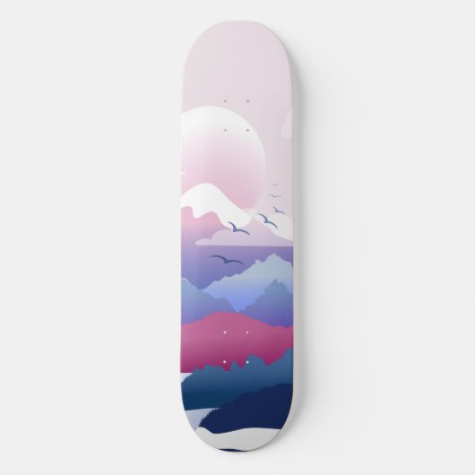 Vreedzaam tempellandschap bij zonsopgang skateboard (Voorkant)