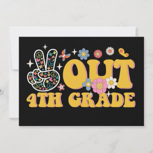 Vreedzaam Uit 4e Klas Groovy Laatste Schooldag Kaart