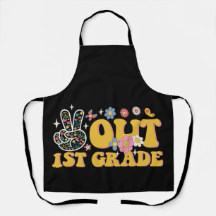 Vreedzaam uit de 1e klas, groovy laatste schooldag schort