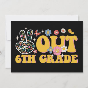 Vreedzaam uit de 6e klas, groovy laatste schooldag kaart