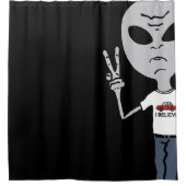 Vreedzame Alien Douchegordijn (Voorkant)