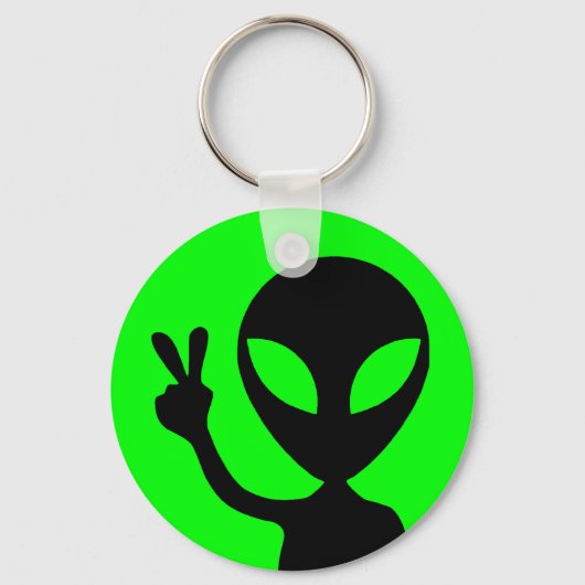 Vreedzame Alien Sleutelhanger (Voorkant)