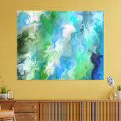 Vreedzame Aquamarijn Abstract 1.7 Canvas Afdruk (Insitu (Woonkamer))