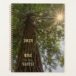Vreedzame bos met gouden licht door de bladeren planner