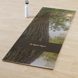 Vreedzame Bos Met Gouden Licht Foto Yoga Mat