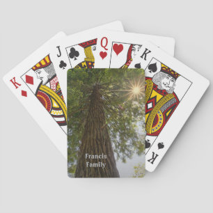 Vreedzame bos met gouden licht natuurfoto pokerkaarten
