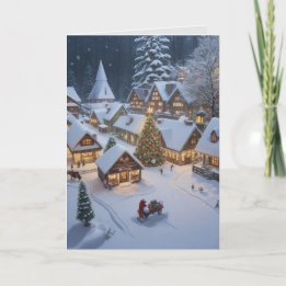 Vreedzame Christmas Village vakantie Kaart