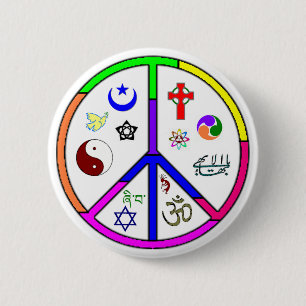 Vreedzame coëxistentie ronde button 5,7 cm