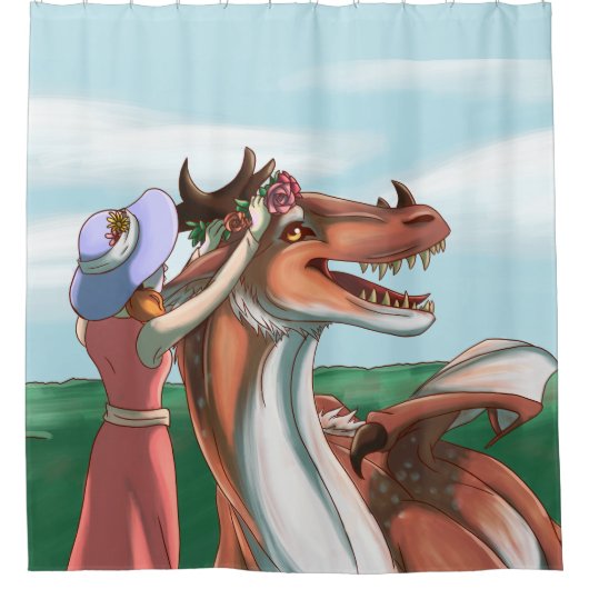 Vreedzame dagen douchegordijn (Voorkant)