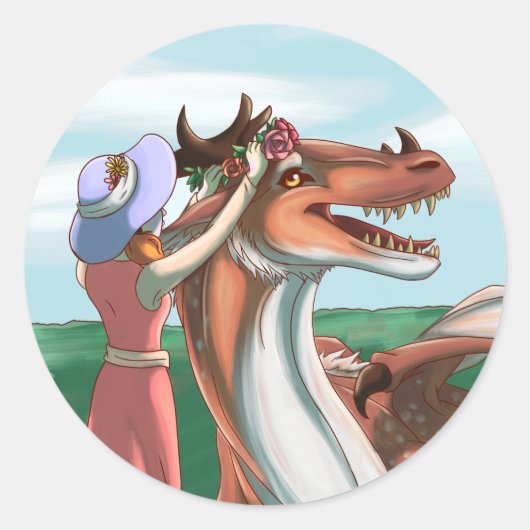 Vreedzame dagen ronde sticker (Voorkant)