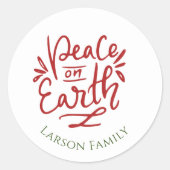 Vreedzame Feestdagen op Aarde Kerst Sticker (Voorkant)