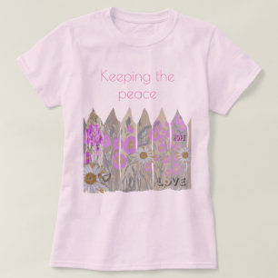 Vreedzame,  Floral Garden Fence T-Shirt