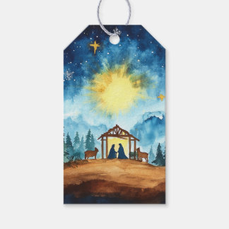 Vreedzame Geboorte in Manger Cadeaulabel