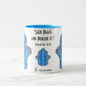 Vreedzame Hamsa (Mok) Tweekleurige Koffiemok (Center)