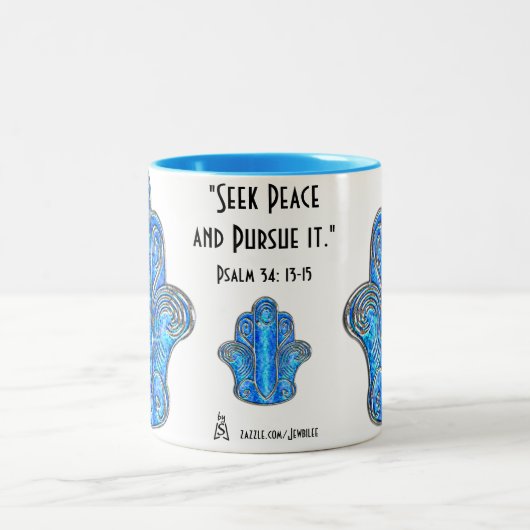 Vreedzame Hamsa (Mok) Tweekleurige Koffiemok (Center)