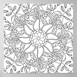 Vreedzame herfst: boskleuring poster