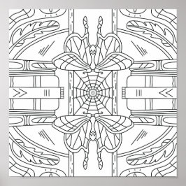 Vreedzame herfst: vlinder in de kleurstelling van  poster