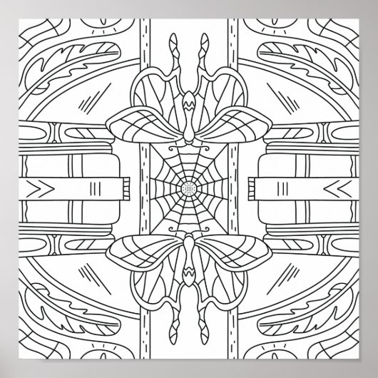 Vreedzame herfst: vlinder in de kleurstelling van  poster (Voorkant)