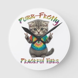 Vreedzame Hippie Boho Kitten Vibes Ronde Klok