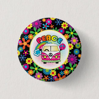 Vreedzame Hippy   Ronde Button 3,2 Cm