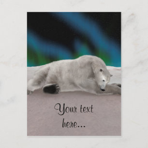 Vreedzame IJsbeer Arctische Natuur Illustratie Briefkaart