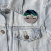 Vreedzame IJsbeer Arctische Natuur Illustratie Ronde Button 5,7 Cm (In situ)