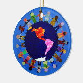 Vreedzame kinderen in de wereld keramisch ornament (Links)