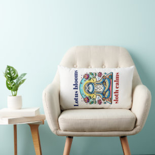 Vreedzame Luiaard Meditatie met Lotus Bloemen Kussen
