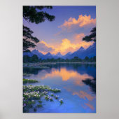 Vreedzame middag bij het meer poster (Voorkant)