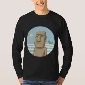Vreedzame Moai bij Zonsondergang T-shirt