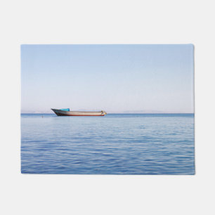 Vreedzame Oceaan & Eenzame Boot Fijne Kunst Foto Deurmat