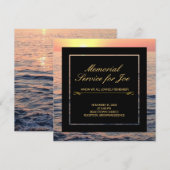 Vreedzame Ocean Sunset Memorial uitnodiging (Voorkant / Achterkant)